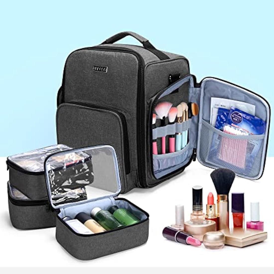 BAFASO Nail Polish Organiser Case - Holds 72 Bottles - Black Nylon Bag