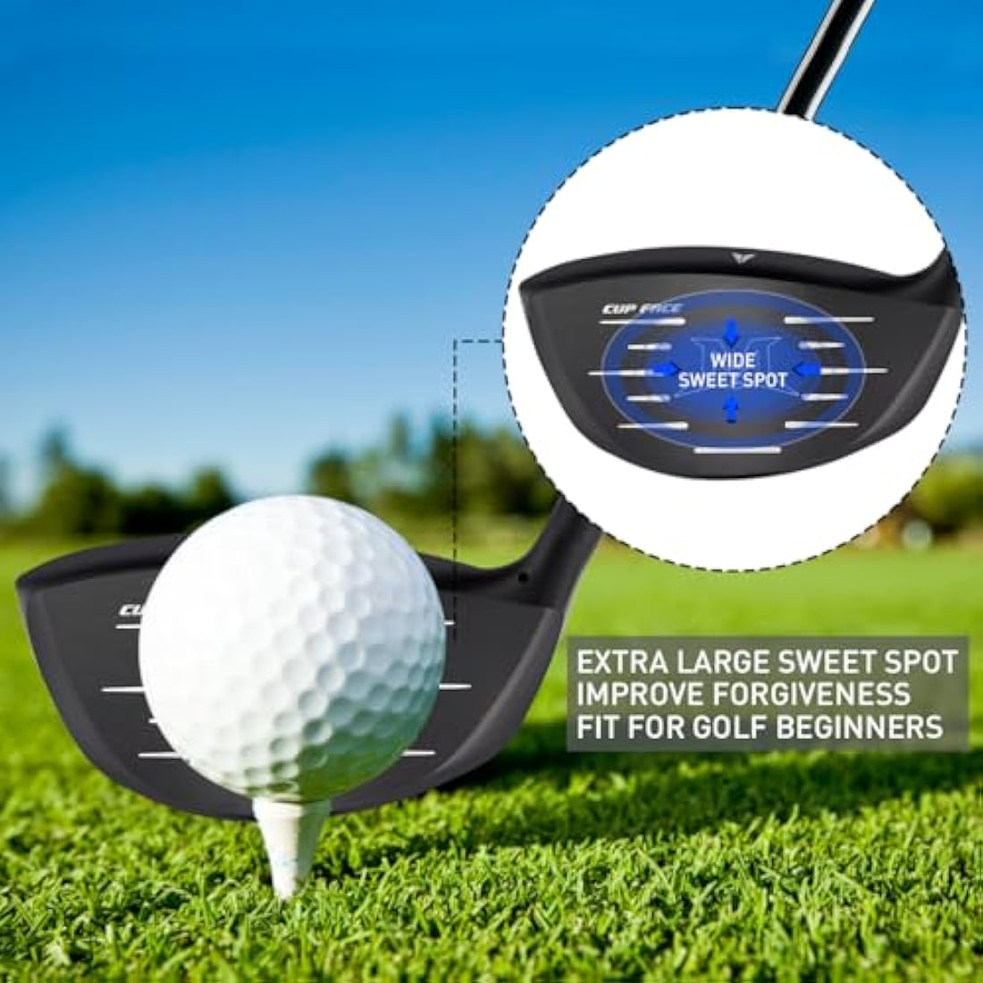 MAZEL Titanium Golf Driver for Men | 460CC Right Handed Cup Face