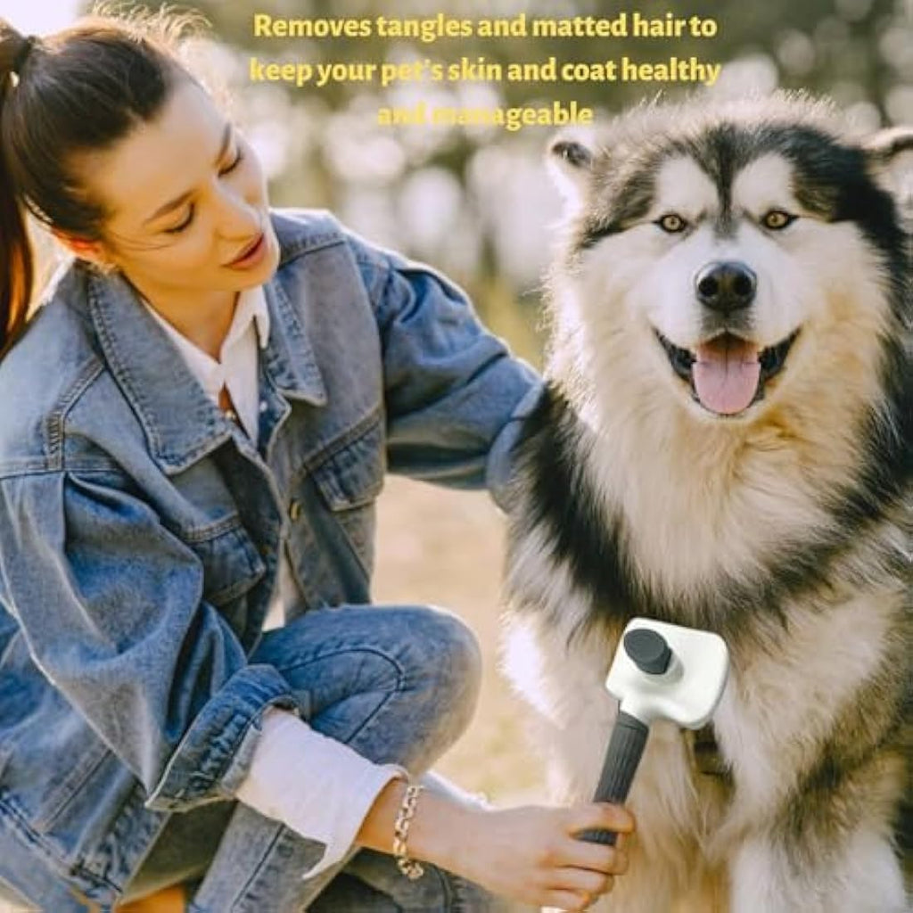 Self-Cleaning Slicker Brush for Dogs and Cats - Grey