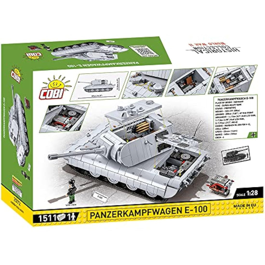 COBI Panzerkampfwagen E-100 Building Blocks Military Tank Scale Model