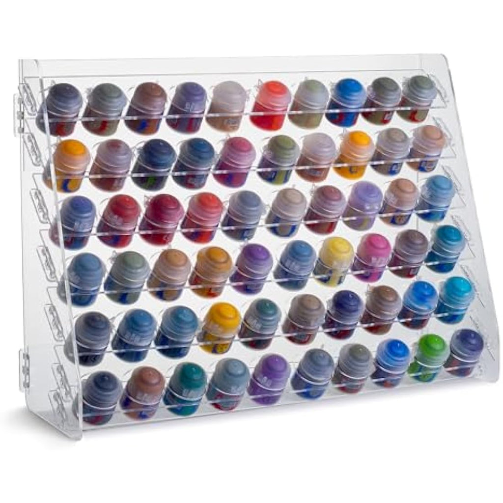 Plydolex Acrylic Citadel Paint Rack Organizer - 60 Hole Wall-Mounted Shelf