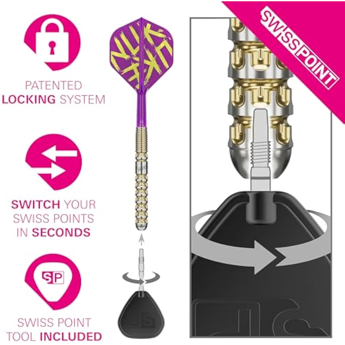 Target Darts Luke Littler G1 Prodigy 90% Tungsten Steel Tip Swiss Point