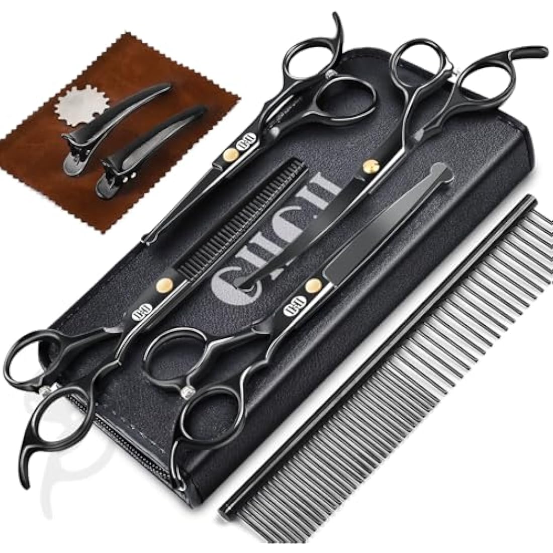 CIICII 10-in-1 Dog Grooming Scissors Kit | Professional Pet Shears Set