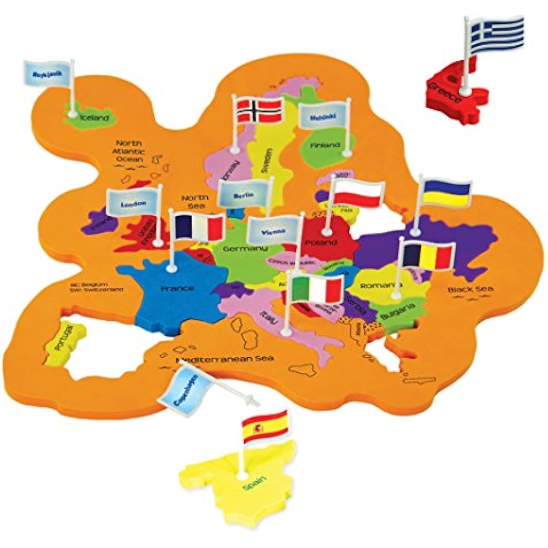 Imagimake Mapology World Map Jigsaw Puzzle with Flags & Capitals – 78 Pieces