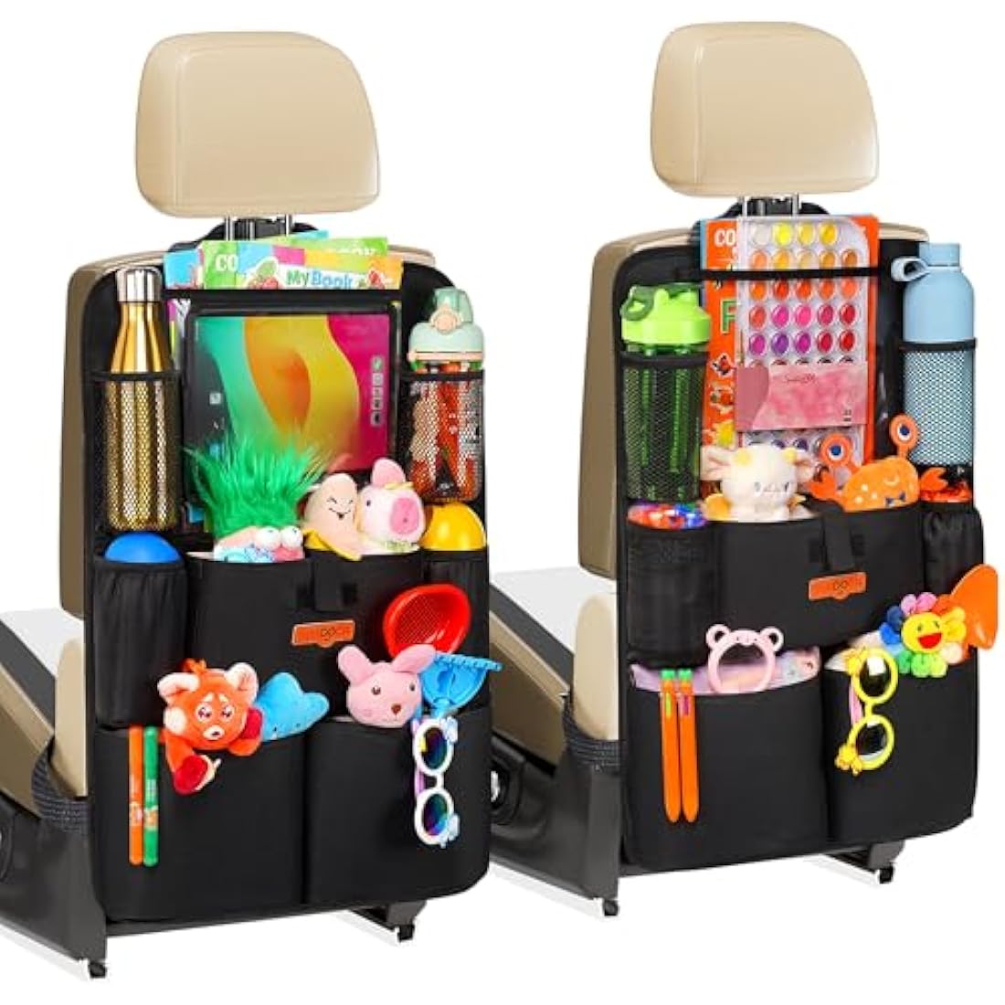 SURDOCA Car Seat Organiser | 8-Pocket Backseat Storage & Tablet Holder