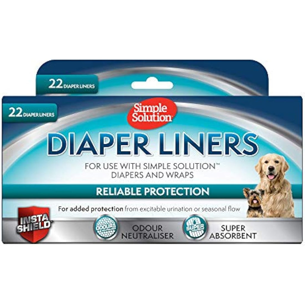 Simple Solution Disposable Dog Diaper Liners - Ultra Absorbent 22-Pack