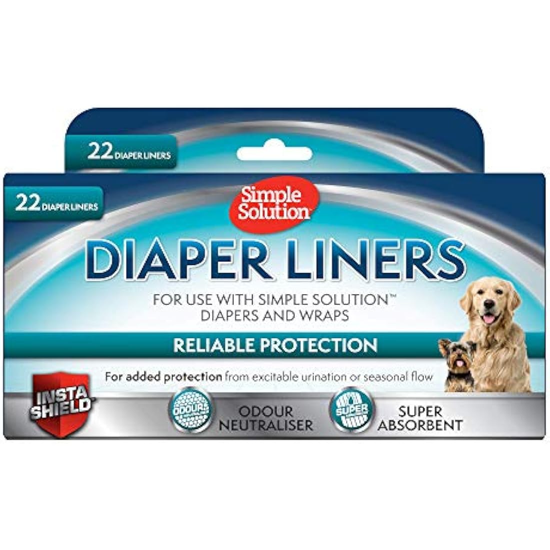 Simple Solution Disposable Dog Diaper Liners - Ultra Absorbent 22-Pack