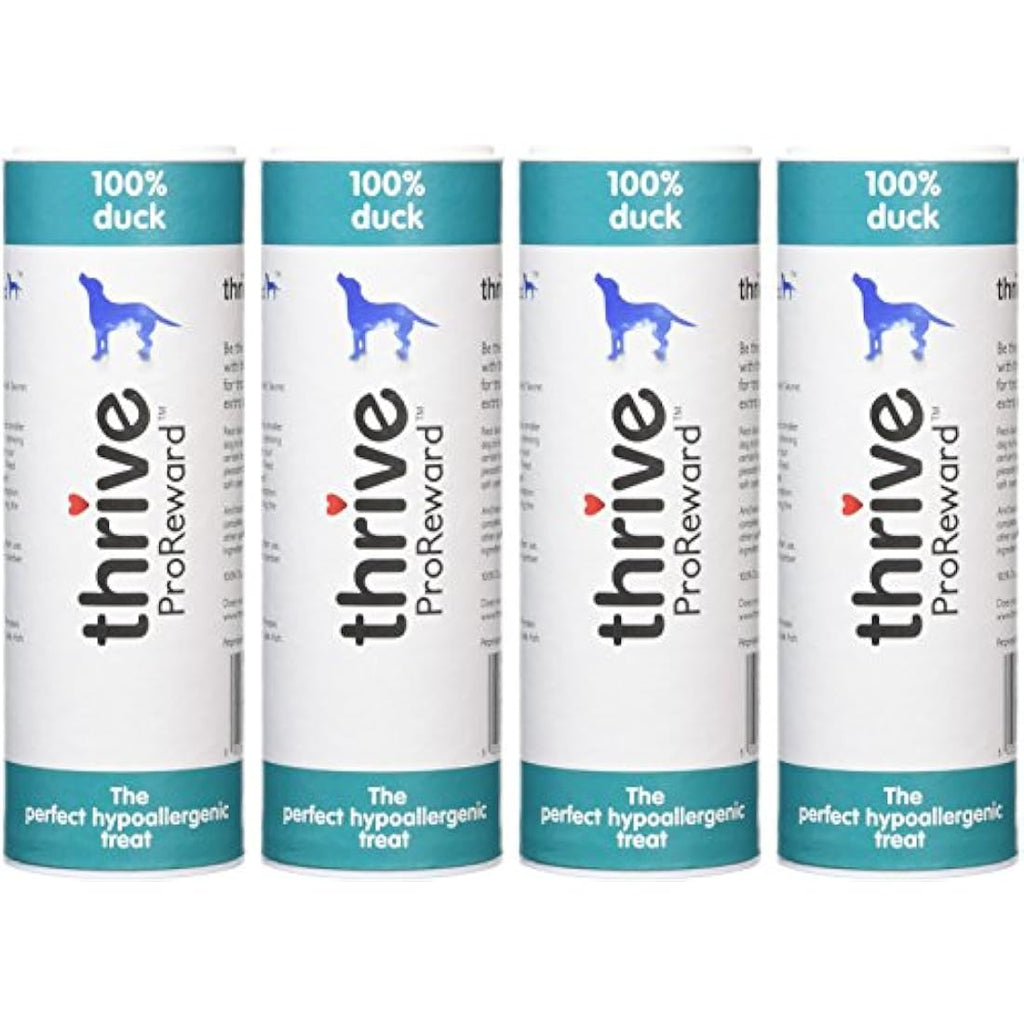 Thrive Duck Dog Treats – Hypoallergenic & Low Fat Grain Free Snacks (4 Pack)