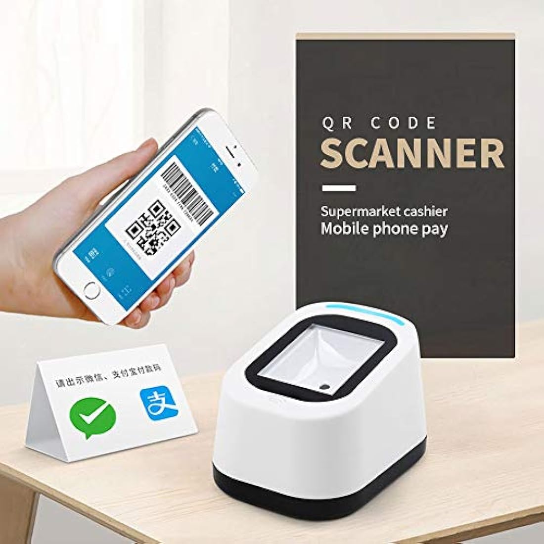 Jolof Store USB Wired Barcode Scanner – 1D/2D QR Code Reader for Retail