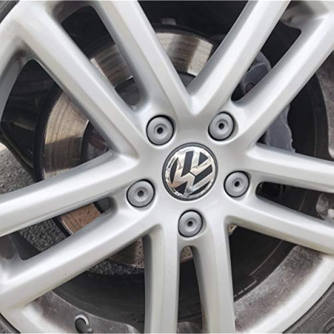 19mm Grey Wheel Nut Bolt Covers for VW Transporter T5 – 20pc