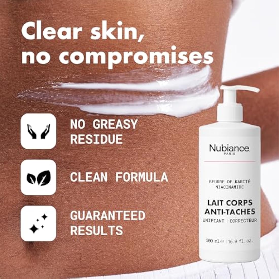 Nubiance Lait Corps HRB-3 Unifiant et Hydratant Anti-Taches - 500ml