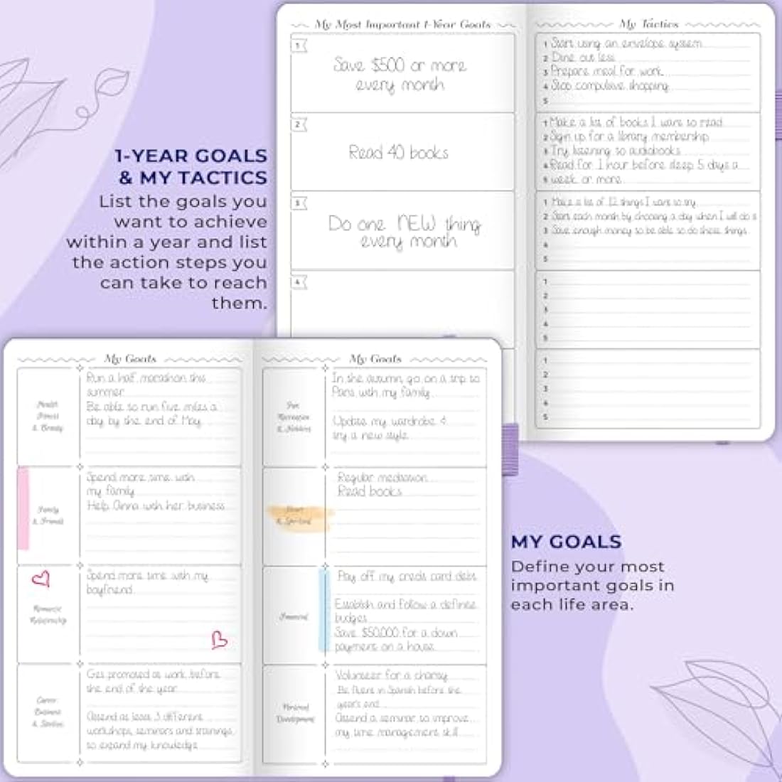 GoGirl Pocket Weekly Planner – Undated Goal Journal & Agenda, Lavender