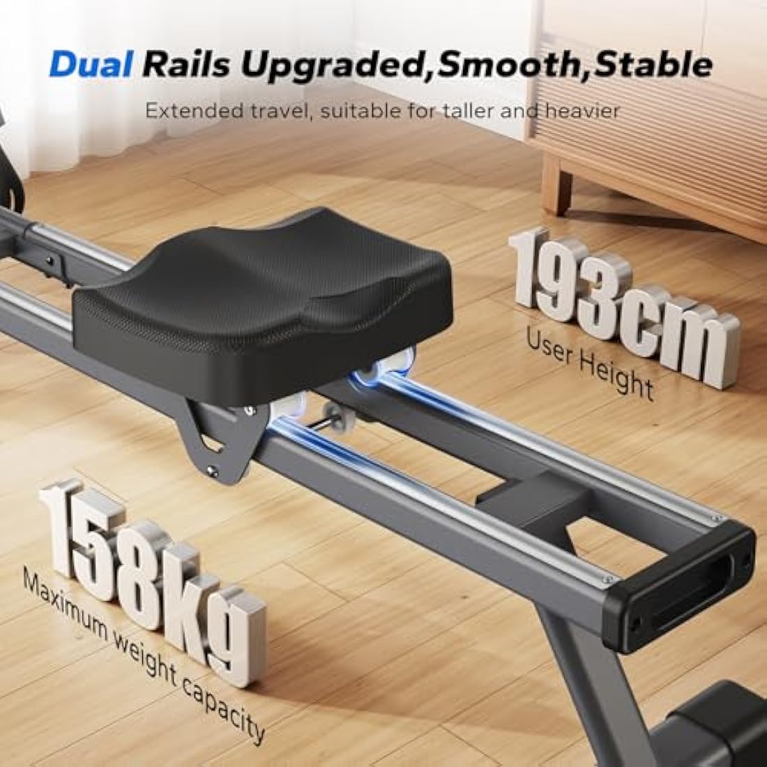 MERACH Q1S Magnetic Rowing Machine - 158kg Capacity Home Gym Rower