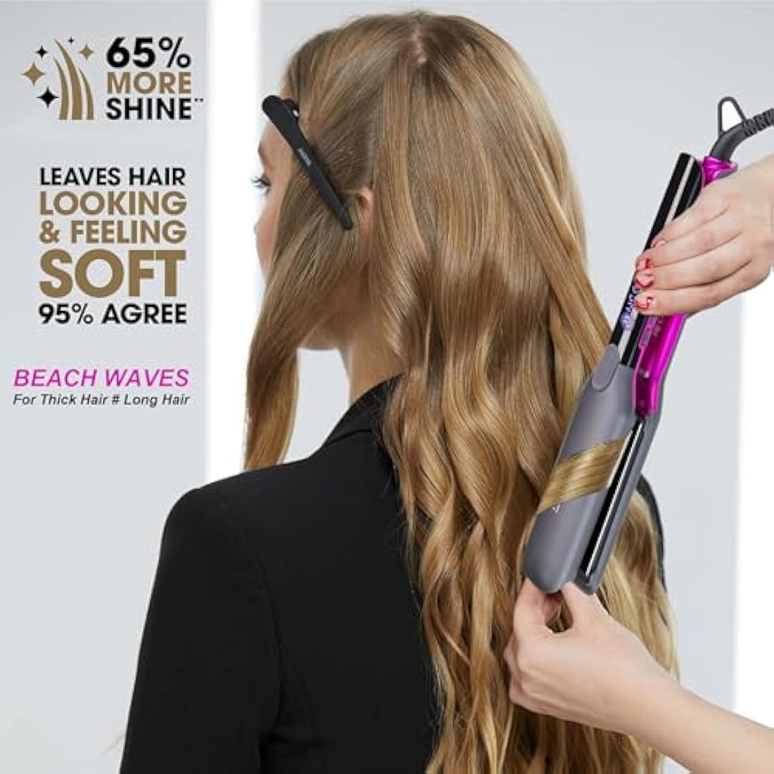 ANGENIL Pro Titanium Flat Iron – 4.5cm Wide Hair Straightener & Curler