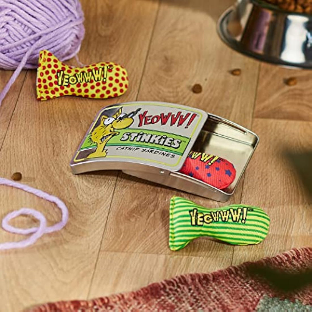 Yeowww! Catnip Sardines 3-Pack Stinkies – Durable Interactive Cat Toys