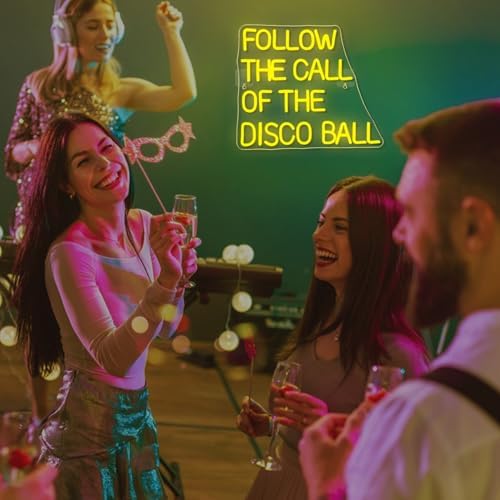 Ineonlife Follow the Call of the Disco Ball Neon Sign | Dimmable LED