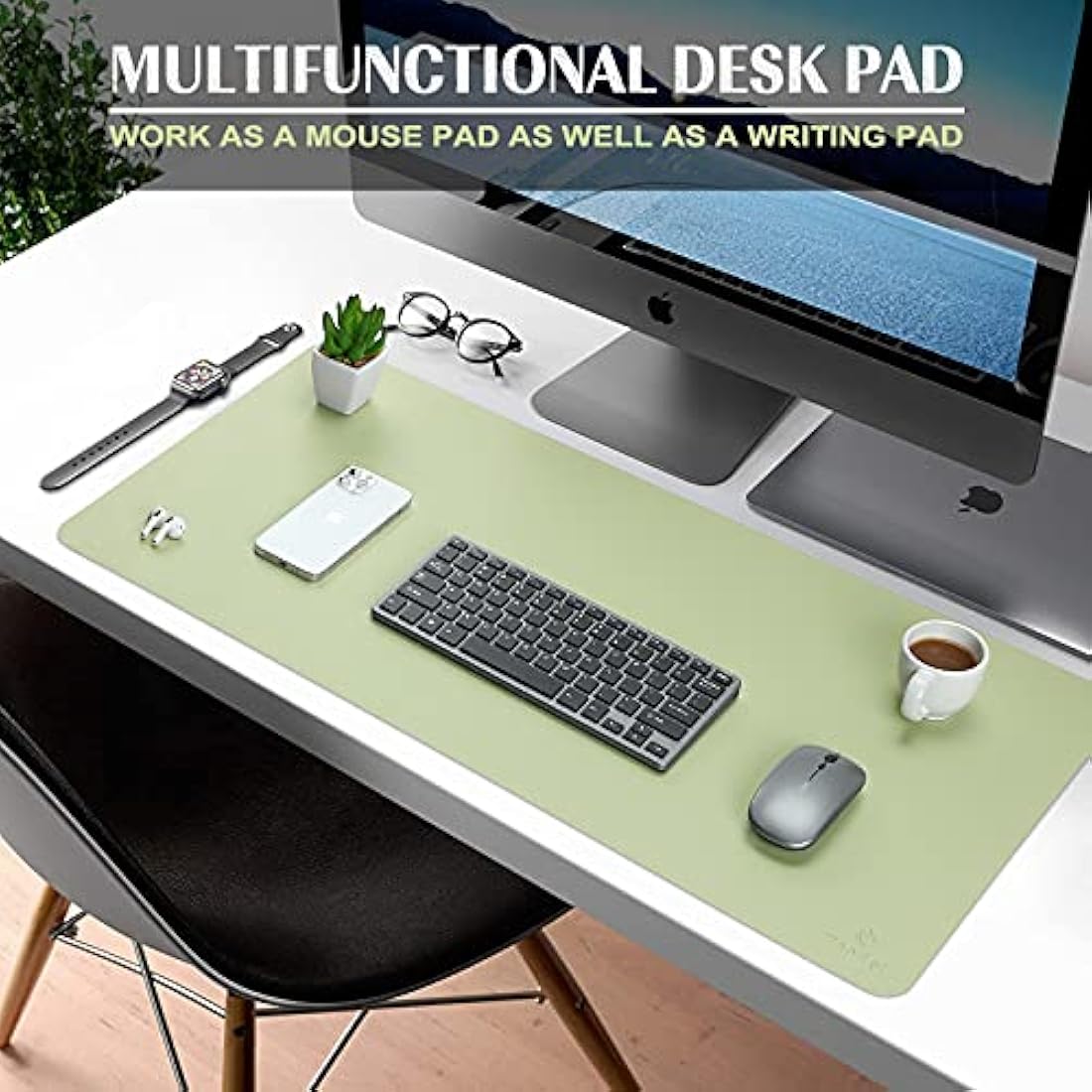 K KNODEL Dual-Sided Leather Desk Mat | Large Office Mouse Pad (80x40cm)