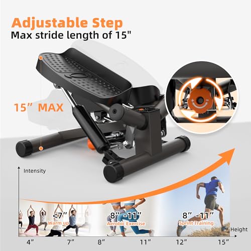 Niceday Twist Stepper with Resistance Bands - Mini Home Exercise Machine