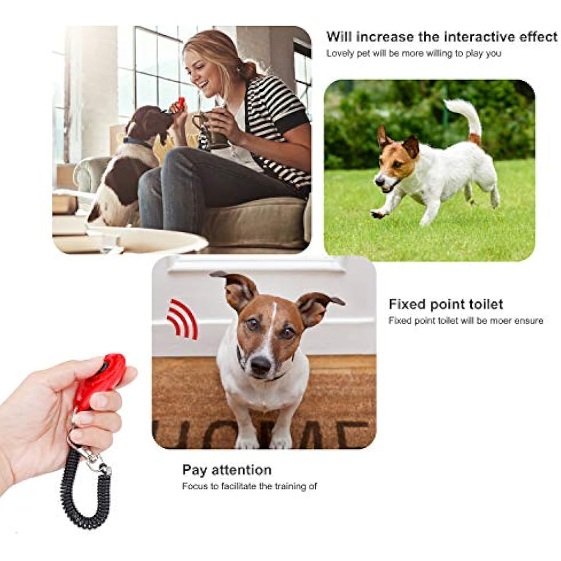 Dog Training Clickers with Wrist Strap - 4-Pack Set