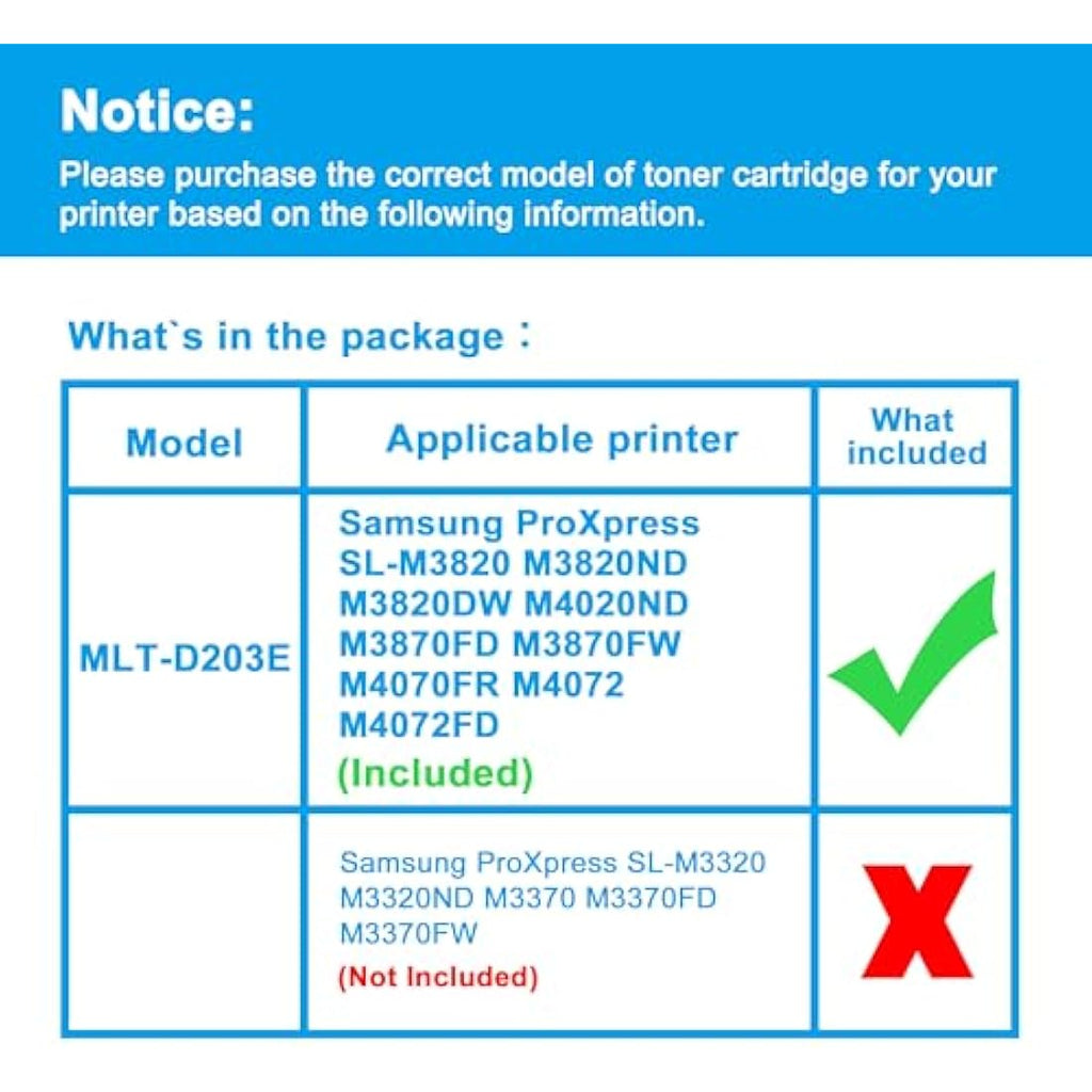 LCL MLT-D203E High Yield Black Toner Cartridge for Samsung ProXpress