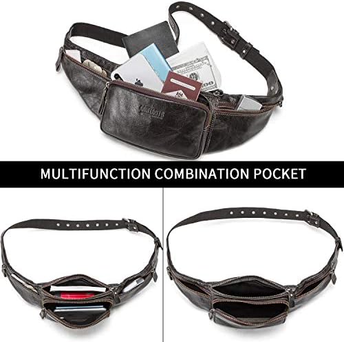 Jolof Store Men's Leather Waist Pack – Waterproof Business Sling Bag