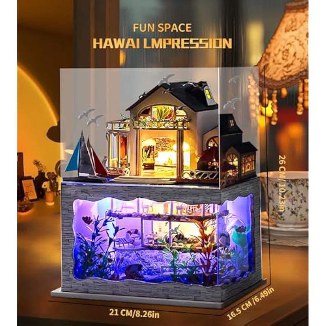 Spilay DIY Miniature House Kit: 1:24 Scale Wooden Dollhouse with Music Box