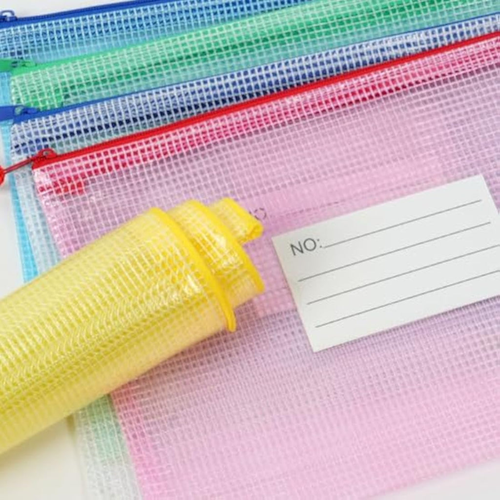 Vicloon 15Pcs Mesh Document Wallets | A3 A4 A5 Waterproof Zip Folders