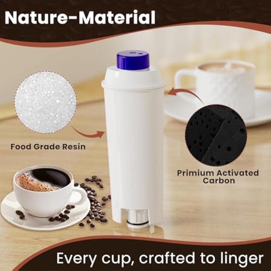 GOLDEN ICEPURE Coffee Machine Water Filter for De'Longhi DLSC002 – 6 Pack