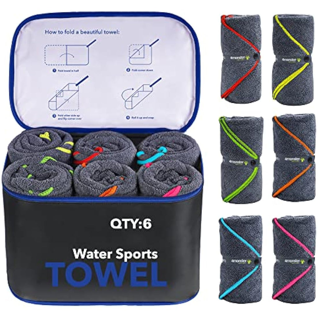 4Monster Microfibre Gym Towel 6-Pack | Quick Dry & Absorbent - Navy Blue