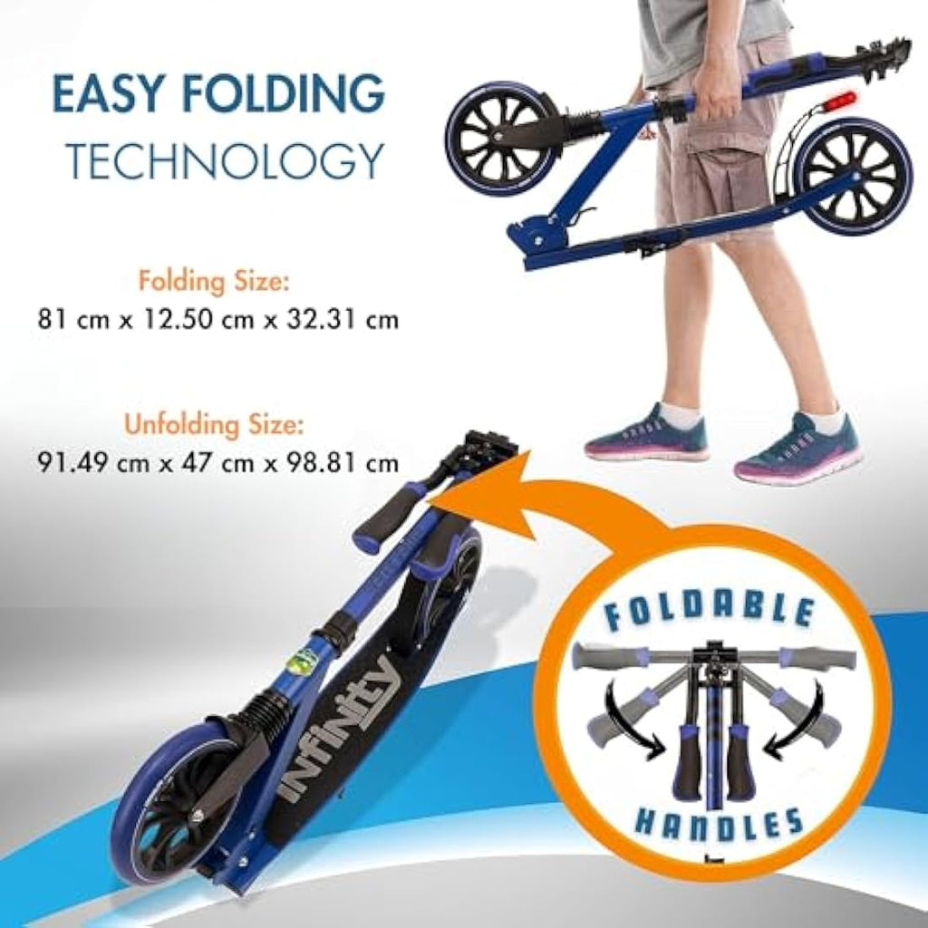 SereneLife Folding Kick Scooter – Adjustable LED Big Wheels for Kids & Teens