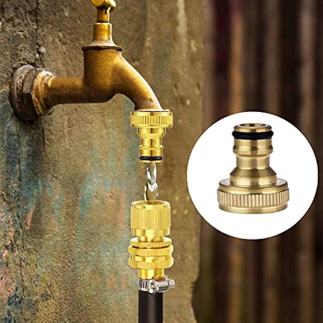 Brass 2-Way Garden Hose Splitter – Heavy Duty 3/4" Tap Connector