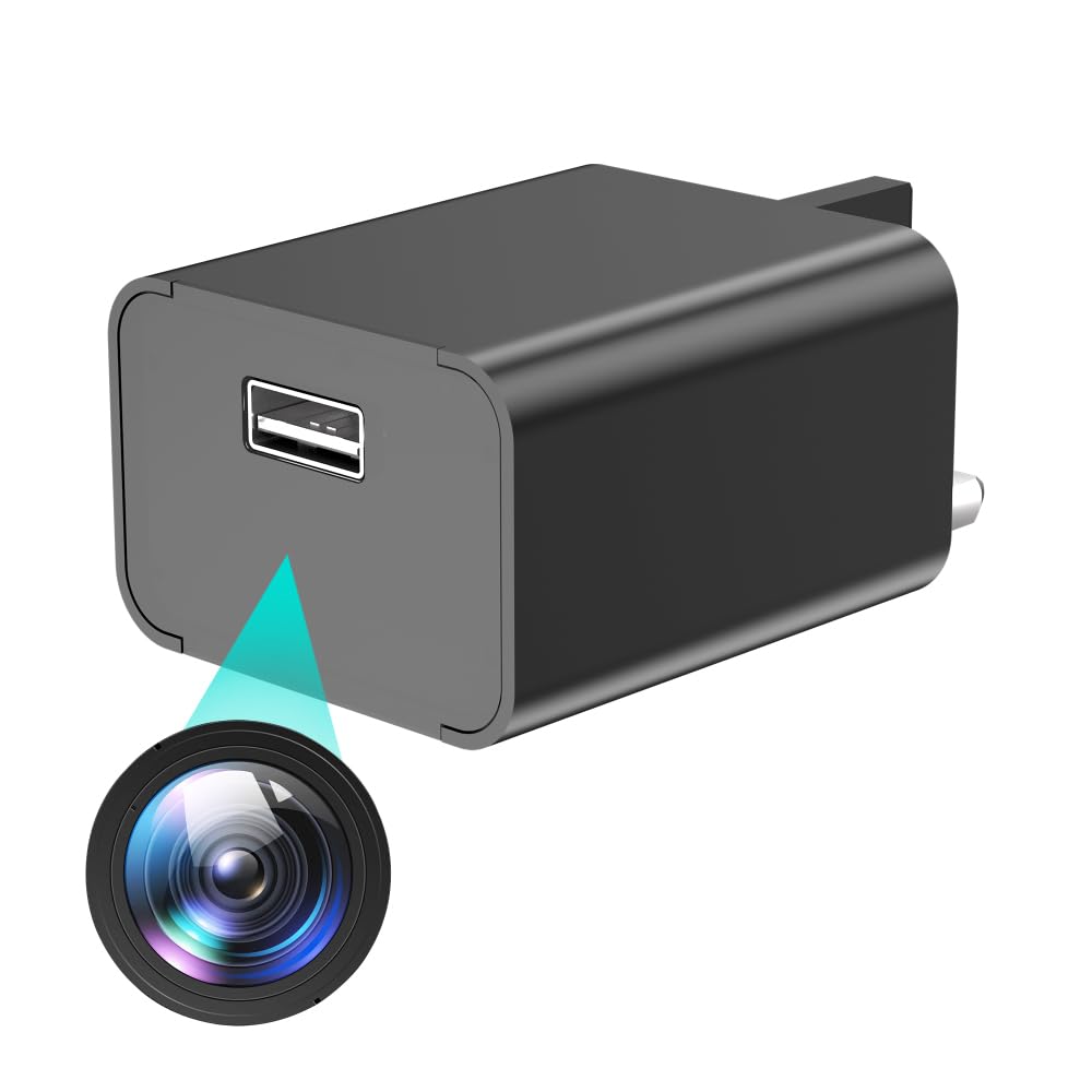 UIKOP 1080P Hidden Spy Camera - 64GB USB Charger Nanny Cam with Night Vision
