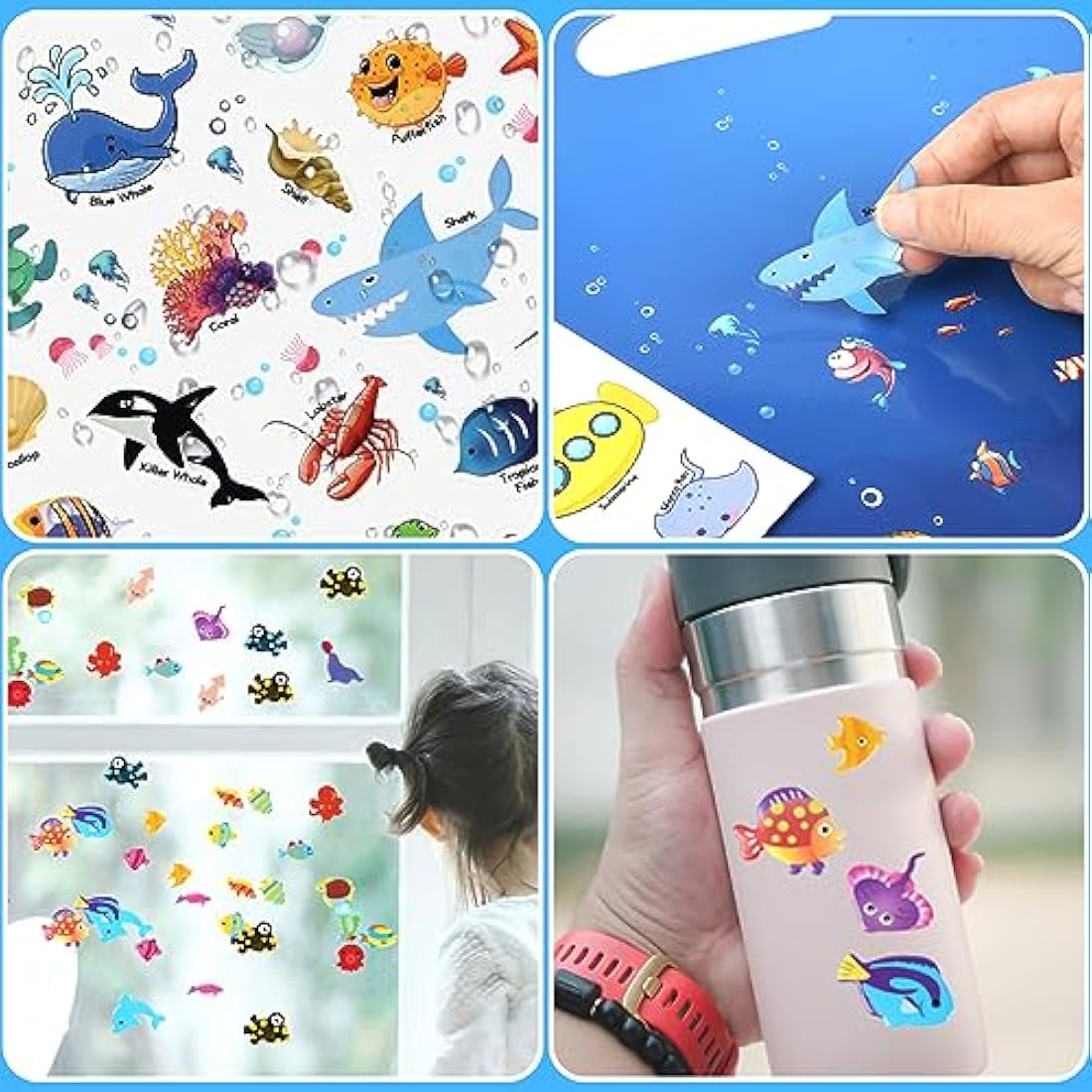 Jolof Store Reusable 3D Puffy Sticker Book – Ocean Animals Sensory Toy