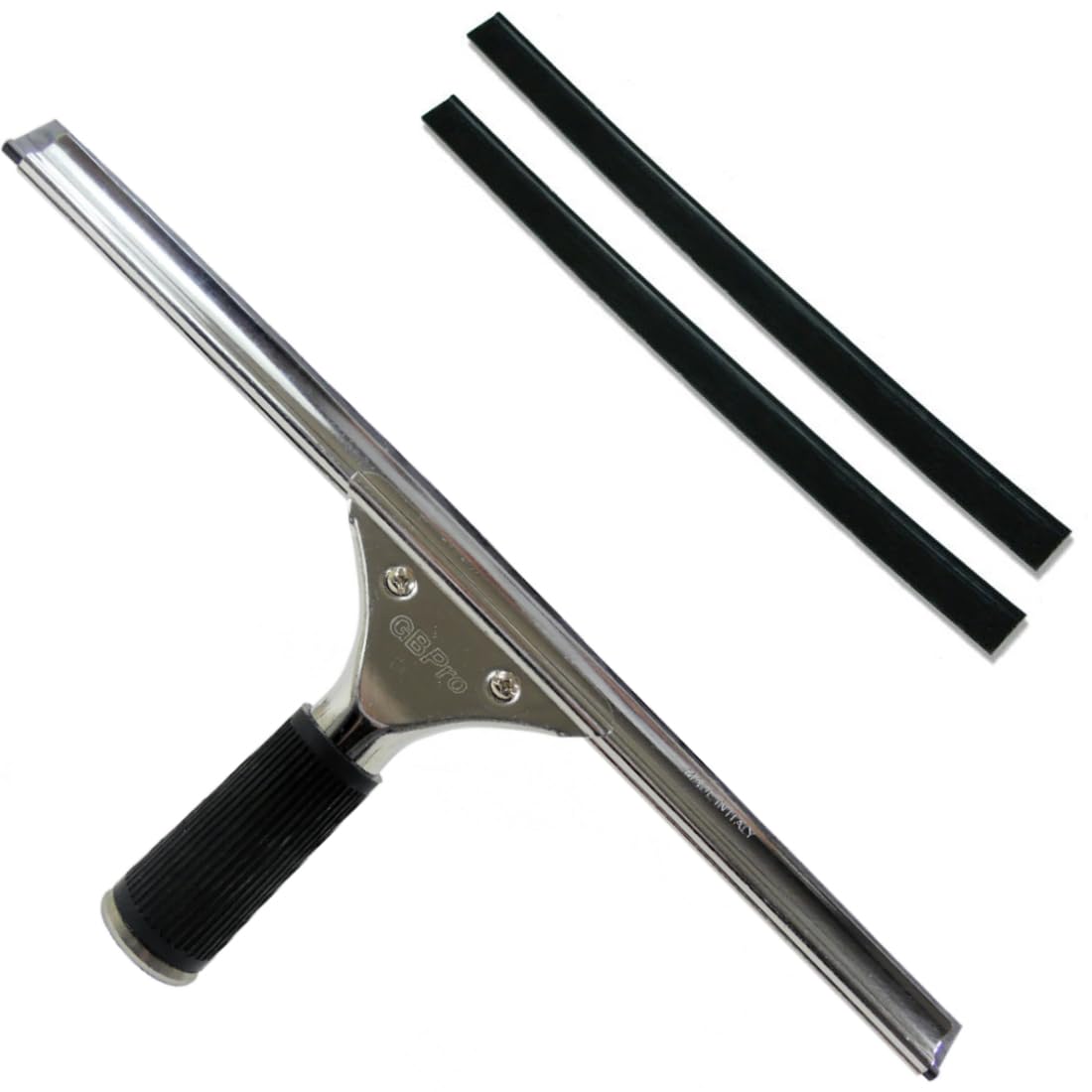 GBPro Professional Window Squeegee | 35cm Stainless Steel Wiper + 2 Blades