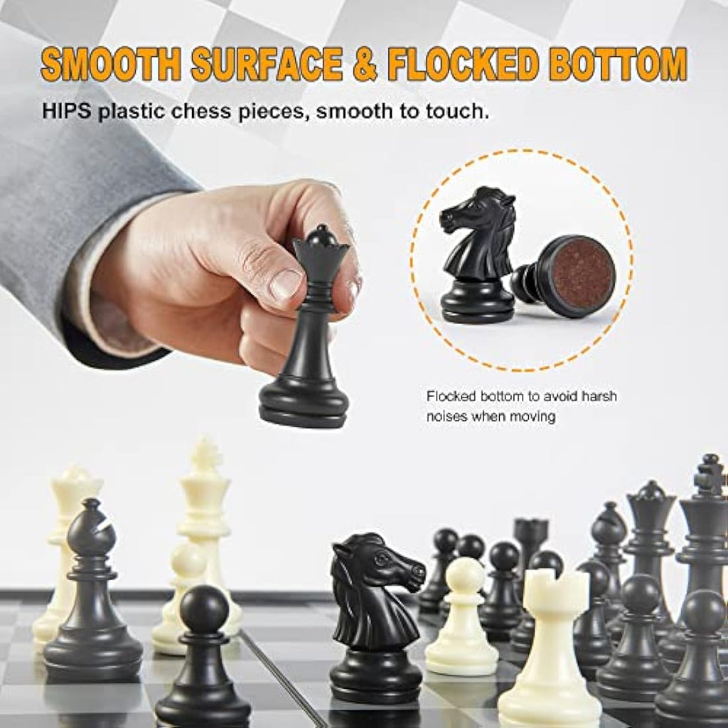 Snocyo Magnetic Chess Set – Portable Folding Travel Board for Kids & Adults
