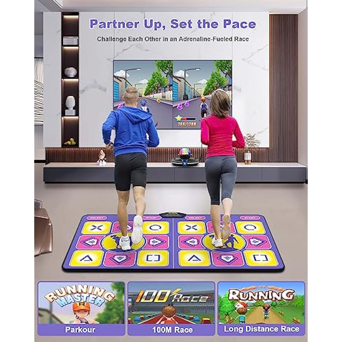 Jolof Store Flannel Double Dance Mat with Camera and Wireless Controllers