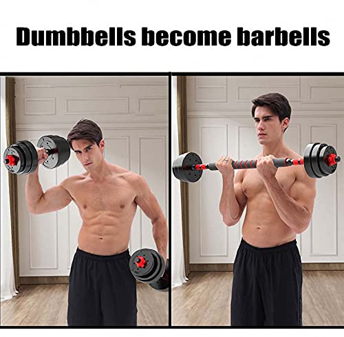 BCBIG Adjustable Dumbbells & Barbell Set | 10KG Home Gym Weights Pair