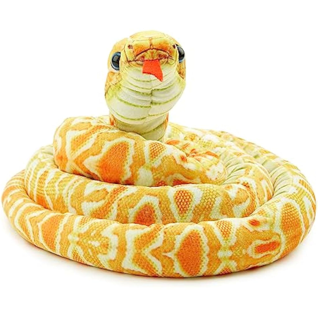 Zappi Co Yellow Corn Snake Plush Toy – 180cm Realistic Stuffed Animal