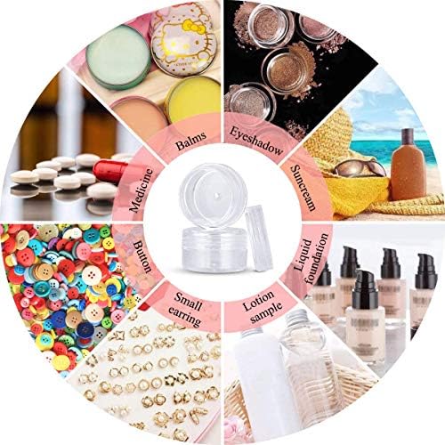 60-Piece 5ml Clear Plastic Cosmetic Sample Jars for Makeup