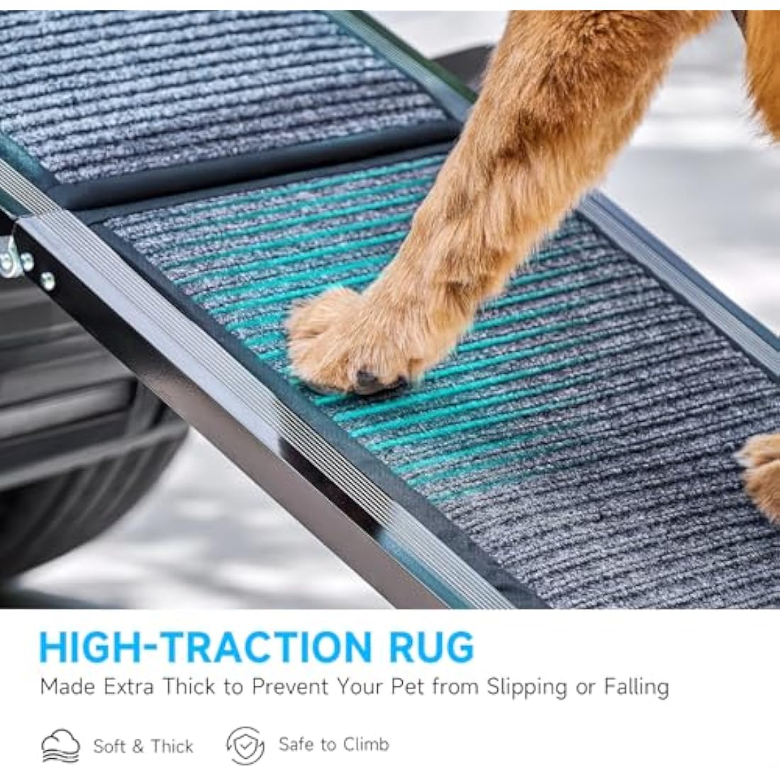 CO-Z Folding Dog Car Ramp | 160cm Non-Slip Pet Ramp for Large Dogs