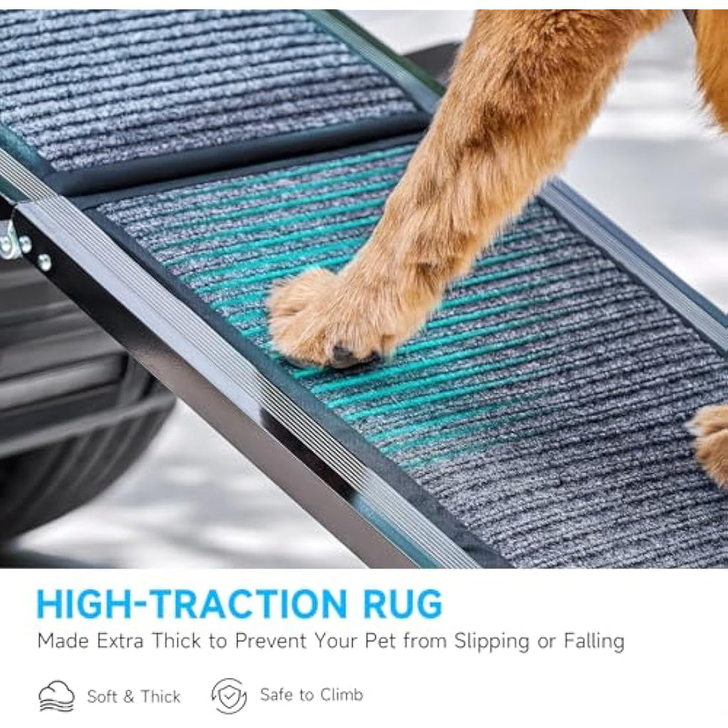 CO-Z 170cm Folding Dog Car Ramp | Non-Slip Aluminum Pet Ramp for Large Dogs