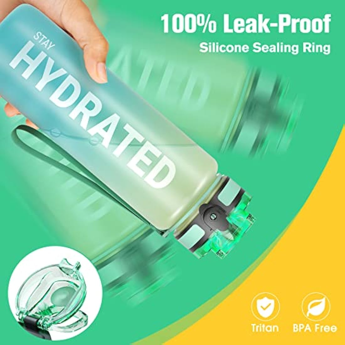 Sahara Sailor Motivational Water Bottle | 1L Tritan BPA Free Leakproof