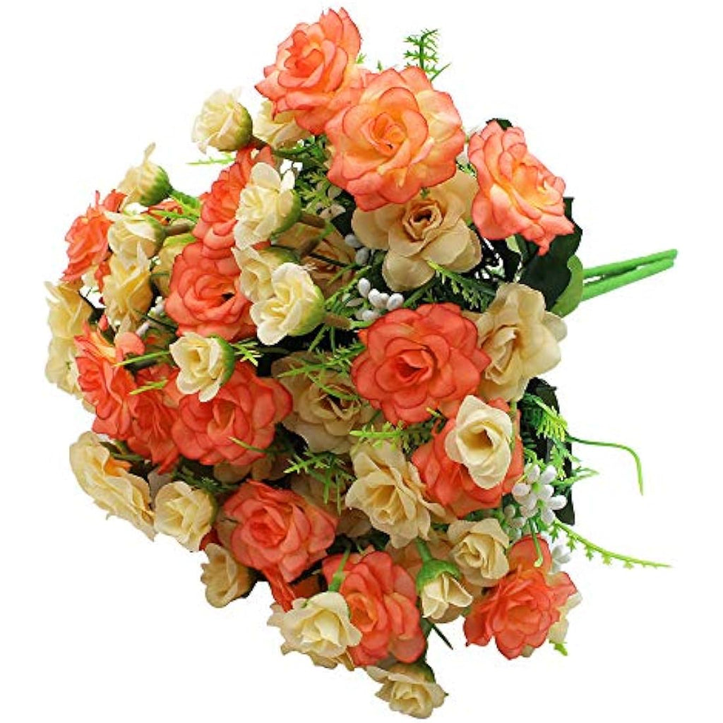 JaneYi Artificial Silk Rose Flowers | 4 Pack DIY Floral Bouquet - Red