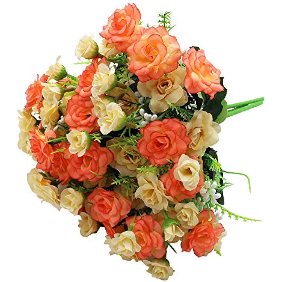 JaneYi Artificial Silk Rose Flowers | 4 Pack DIY Floral Bouquet - Red