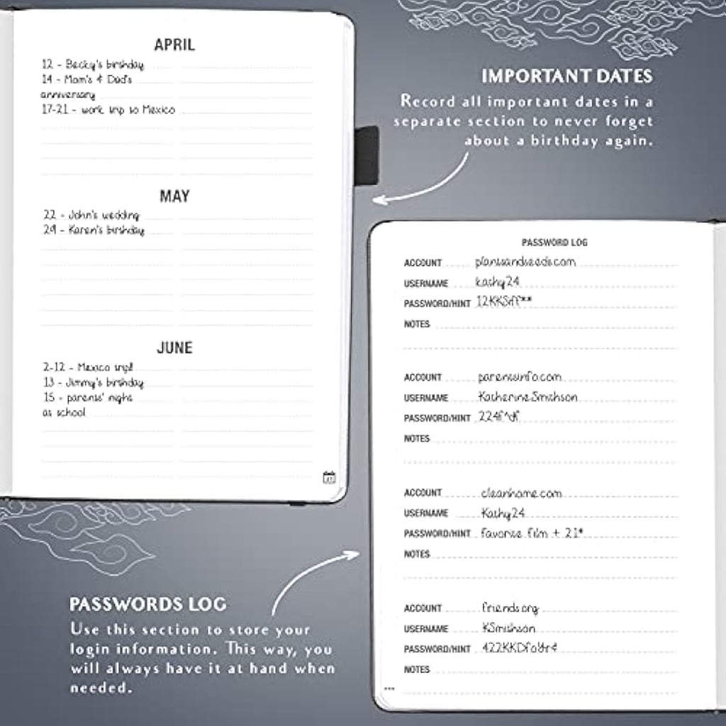 Address Book with Alphabetical Tabs - Mystic Grey Planner