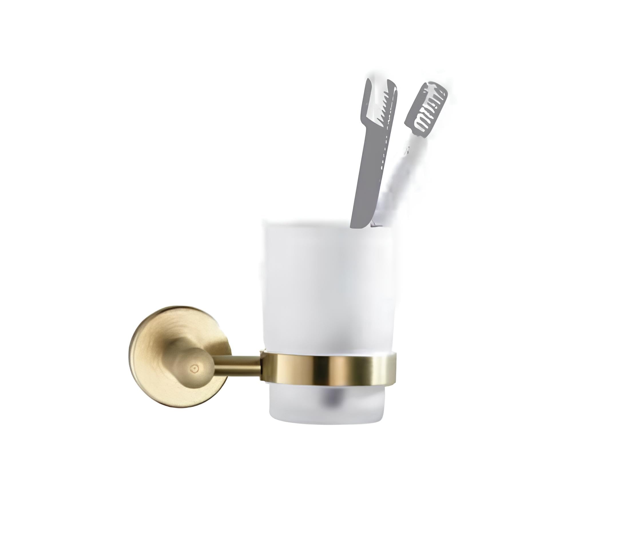 Jolof Store Brushed Brass Round Tumbler – Gold Stainless Steel Holder