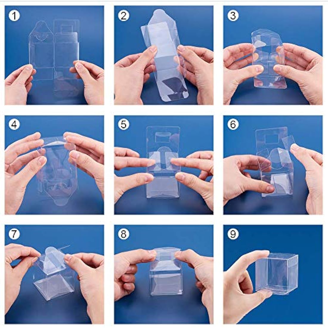 BENECREAT 30PCS Clear PVC Cube Gift Boxes | 8x8x8cm Transparent Favor Boxes