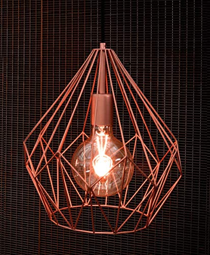 Eglo Carlton Vintage Pendant Lamp | Copper Geometric Retro Light