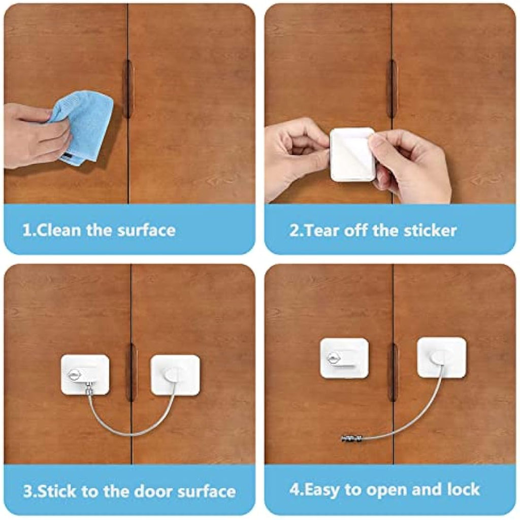 Jolof Store Refrigerator Door Locks | 2-Pack White Child Safety Latches