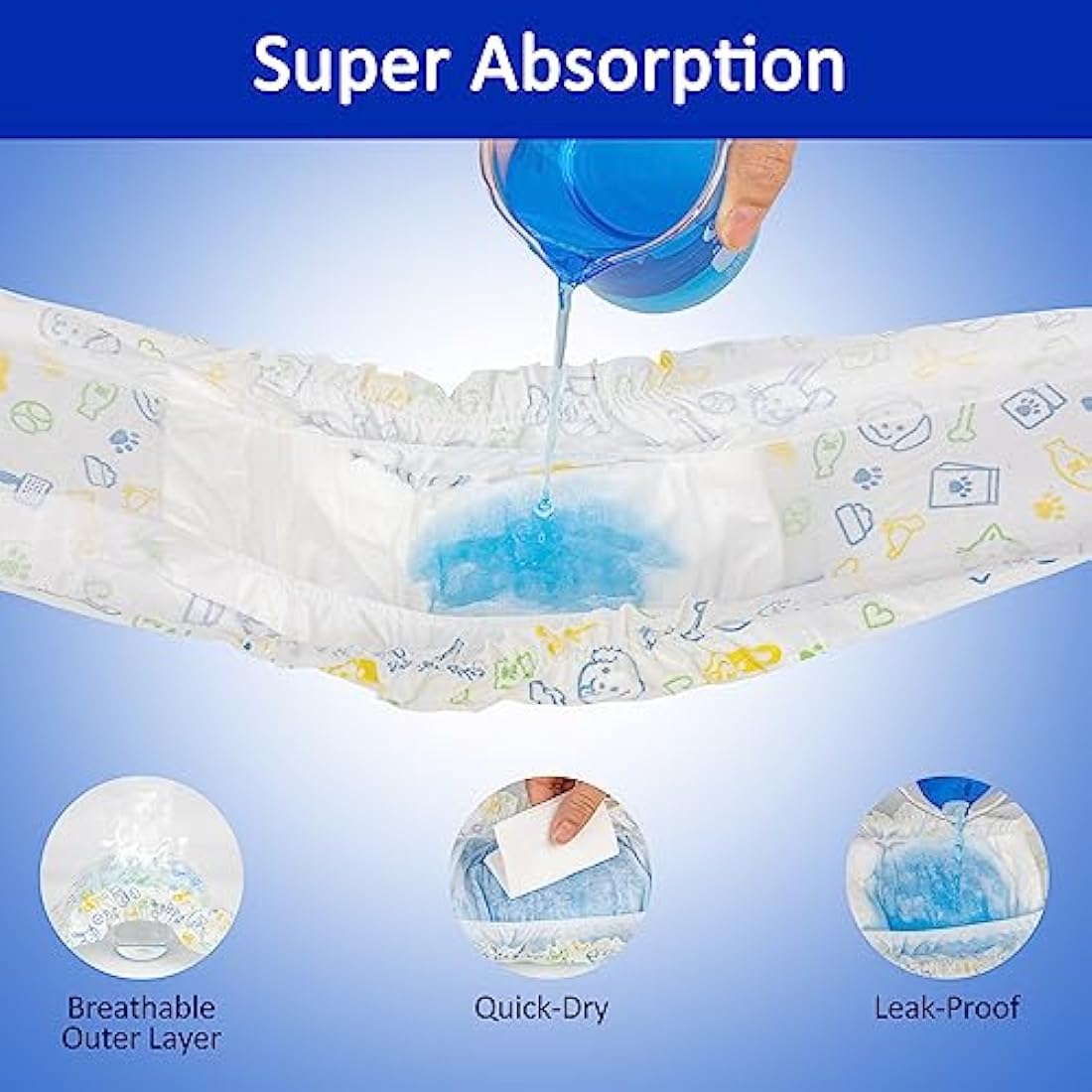 Dono Disposable Male Dog Diapers | Large Absorbent Belly Bands | 48 Count